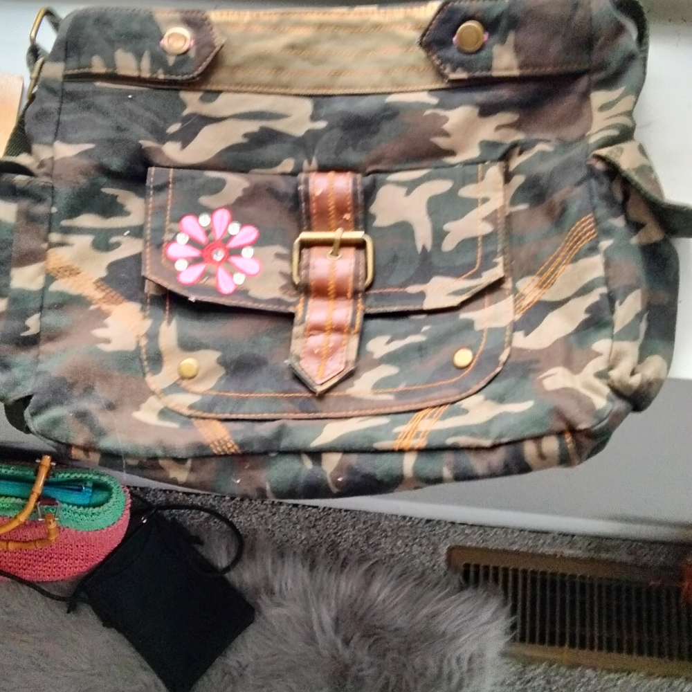 Camo cross body bag
